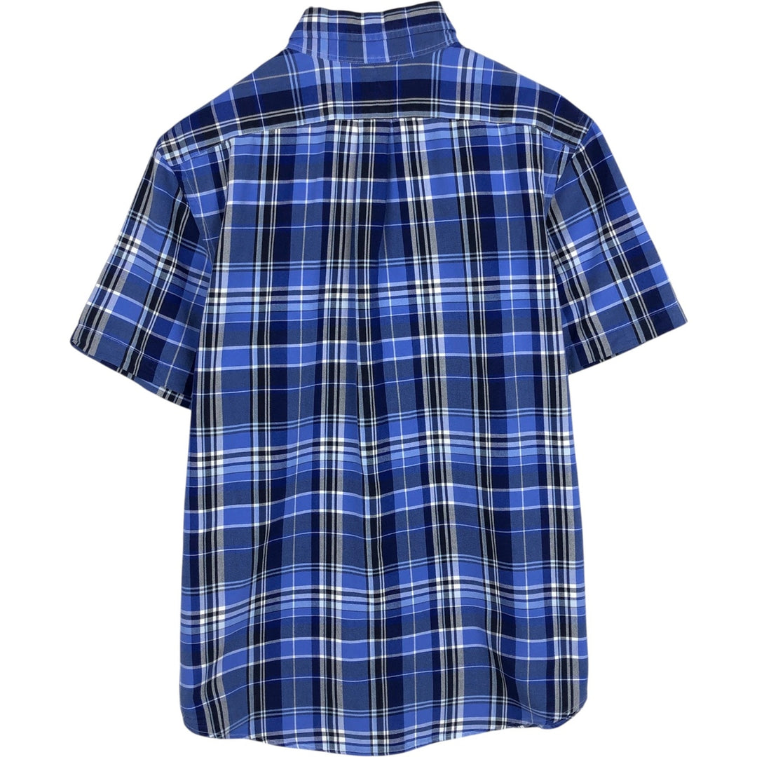 Ralph Lauren POLO RALPH LAUREN CLASSIC FIT Short-Sleeve Button-Down Check Shirt, Men's Size L (approx.) cotton blue type Vintage Second Hand