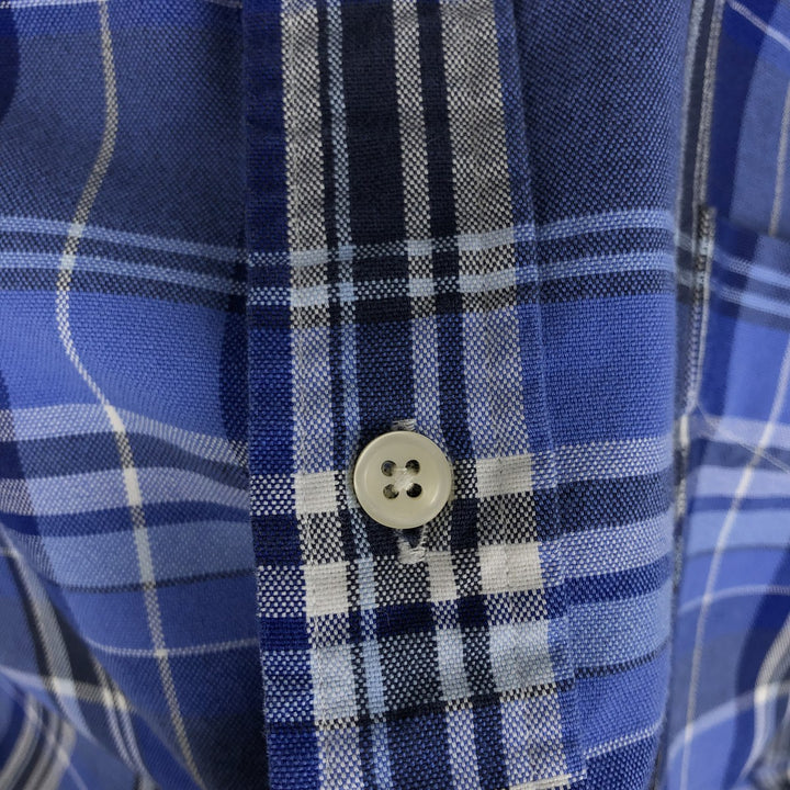 Ralph Lauren POLO RALPH LAUREN CLASSIC FIT Short-Sleeve Button-Down Check Shirt, Men's Size L (approx.) cotton blue type Vintage Second Hand