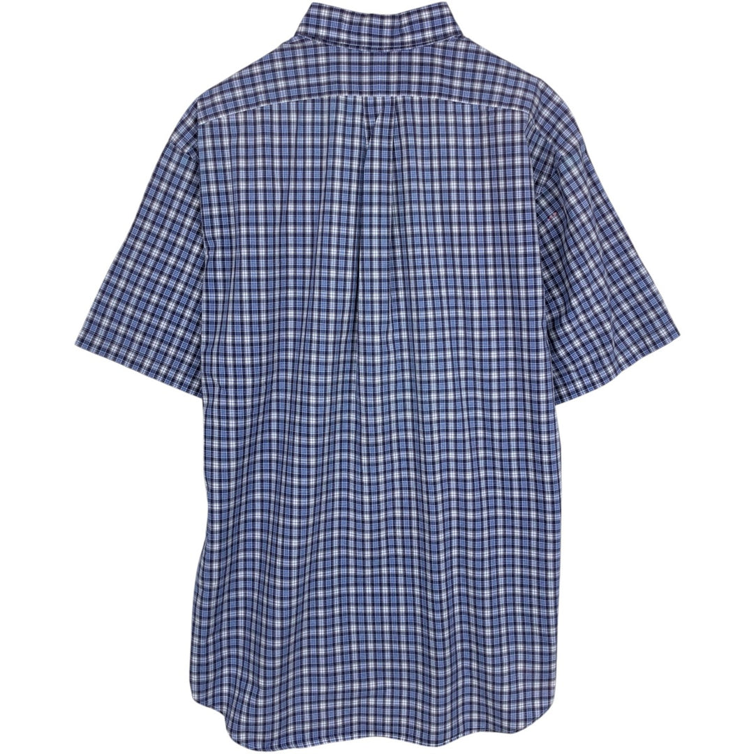 Ralph Lauren BLAKE short sleeve button down check shirt, men's size L cotton blue type Vintage Second Hand