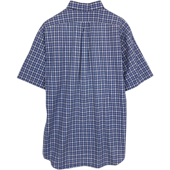 Ralph Lauren BLAKE short sleeve button down check shirt, men's size L cotton blue type Vintage Second Hand