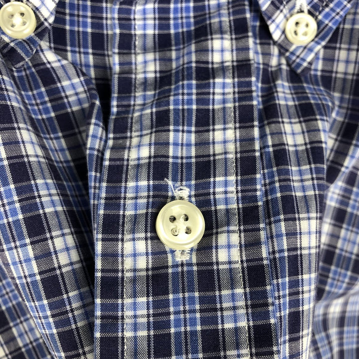 Ralph Lauren BLAKE short sleeve button down check shirt, men's size L cotton blue type Vintage Second Hand