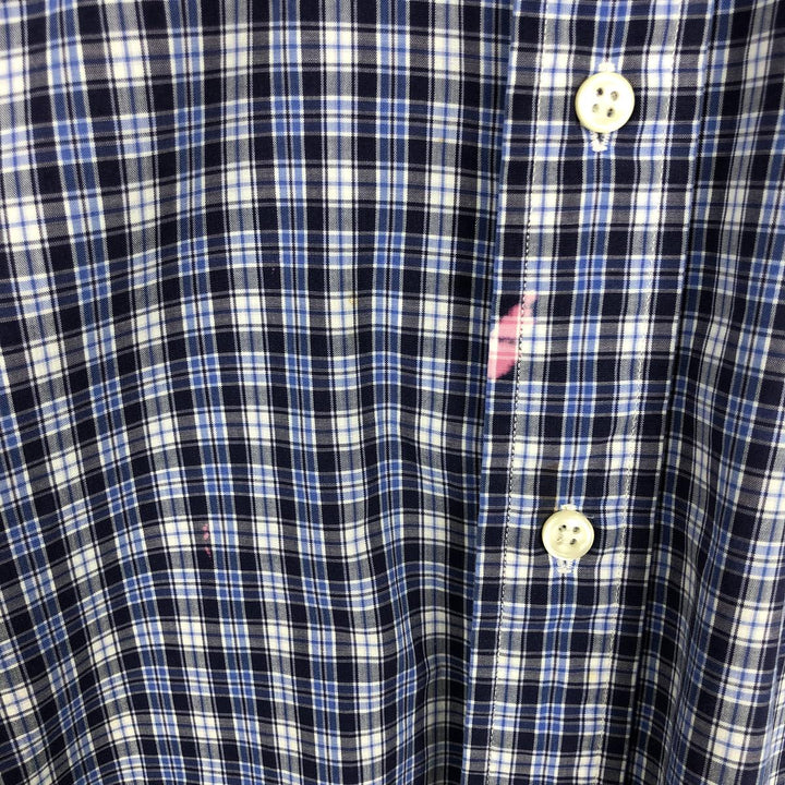 Ralph Lauren BLAKE short sleeve button down check shirt, men's size L cotton blue type Vintage Second Hand