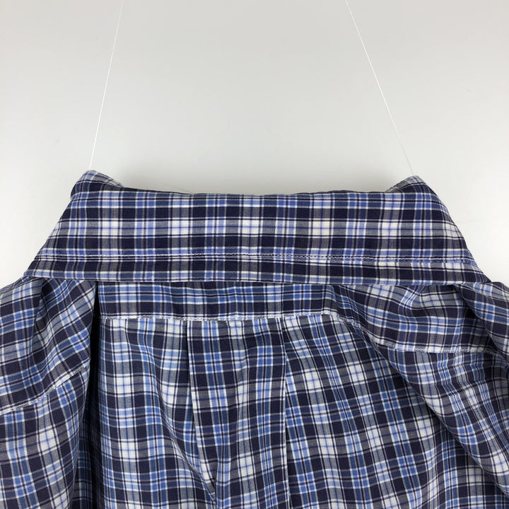 Ralph Lauren BLAKE short sleeve button down check shirt, men's size L cotton blue type Vintage Second Hand
