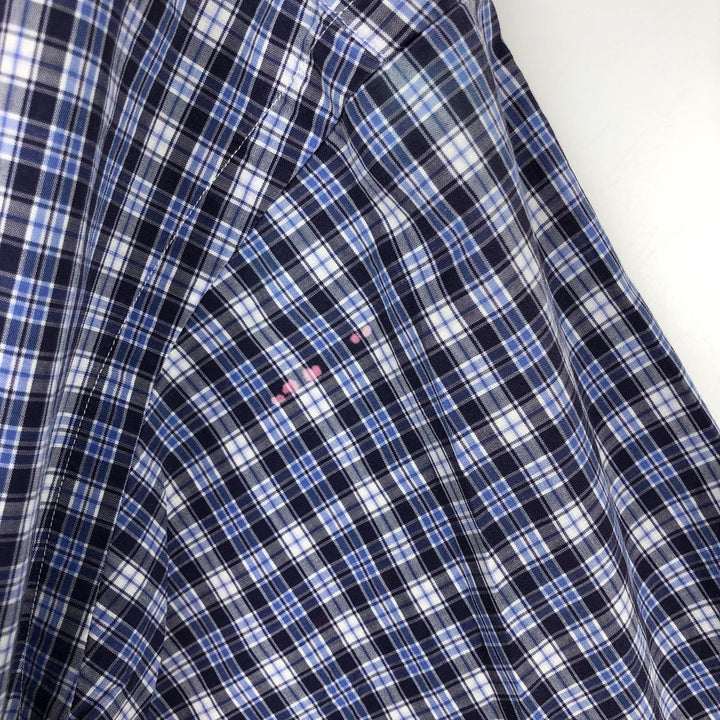 Ralph Lauren BLAKE short sleeve button down check shirt, men's size L cotton blue type Vintage Second Hand