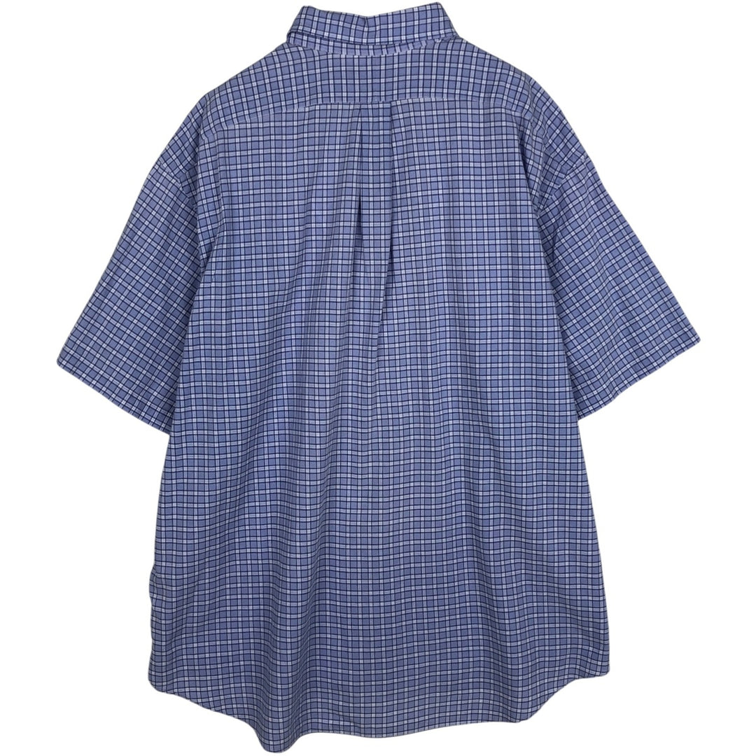 Ralph Lauren BLAKE short sleeve button down check shirt, men's size XXL cotton blue type Vintage Second Hand