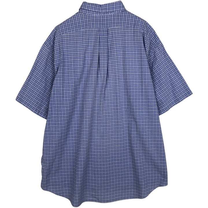 Ralph Lauren BLAKE short sleeve button down check shirt, men's size XXL cotton blue type Vintage Second Hand