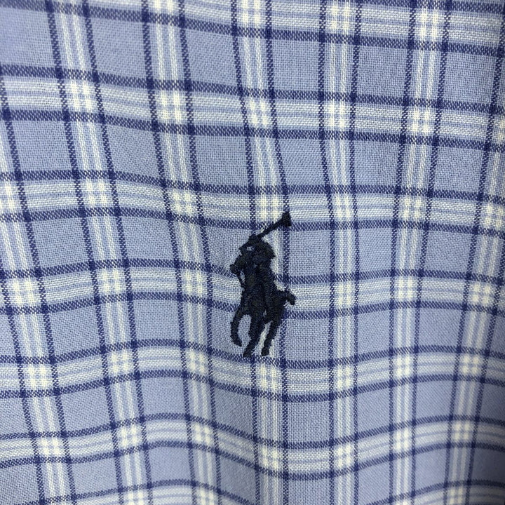 Ralph Lauren BLAKE short sleeve button down check shirt, men's size XXL cotton blue type Vintage Second Hand