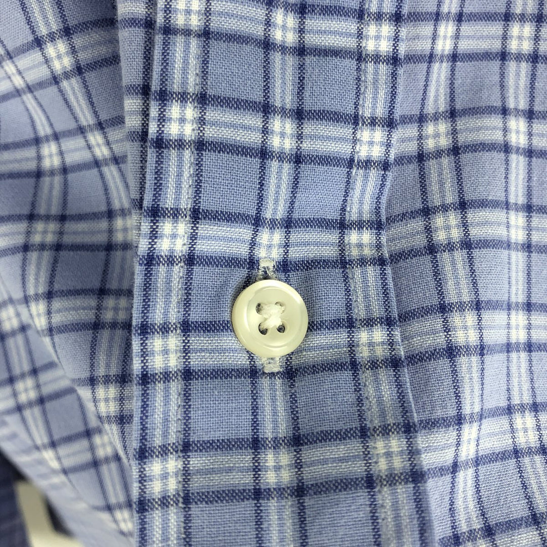 Ralph Lauren BLAKE short sleeve button down check shirt, men's size XXL cotton blue type Vintage Second Hand
