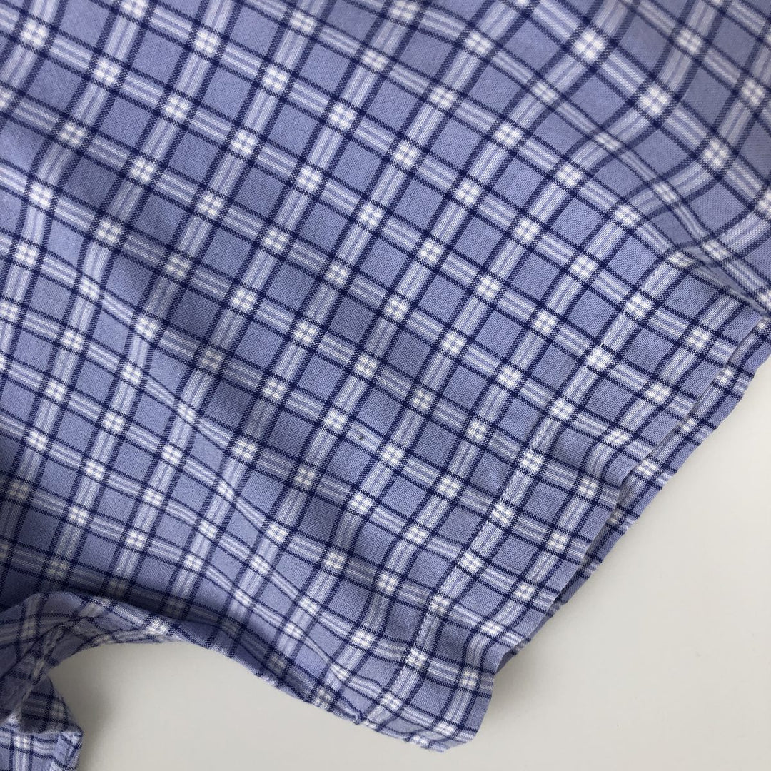 Ralph Lauren BLAKE short sleeve button down check shirt, men's size XXL cotton blue type Vintage Second Hand