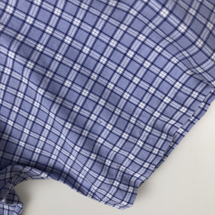 Ralph Lauren BLAKE short sleeve button down check shirt, men's size XXL cotton blue type Vintage Second Hand