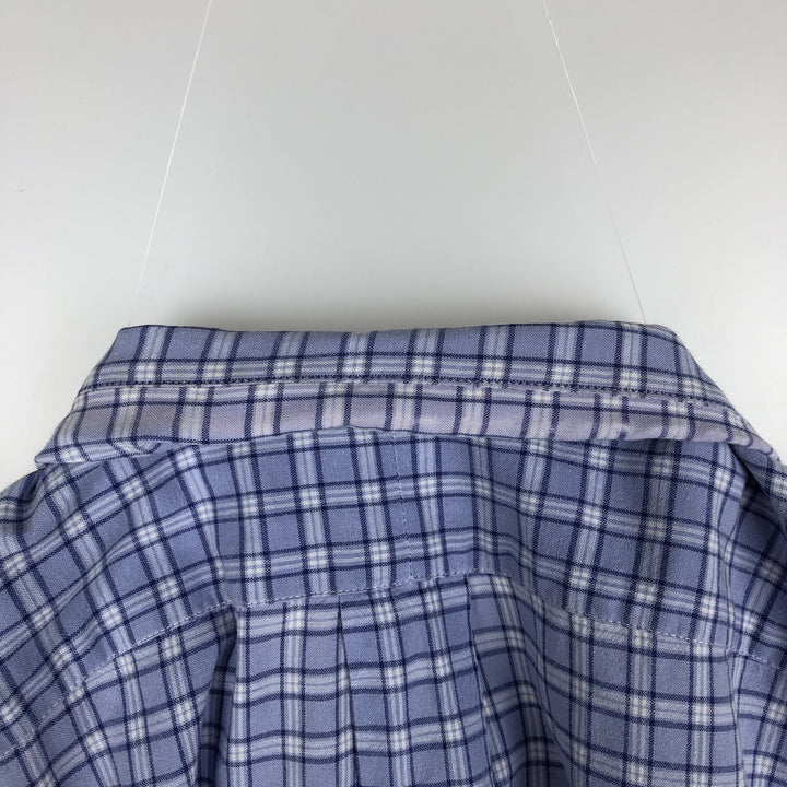 Ralph Lauren BLAKE short sleeve button down check shirt, men's size XXL cotton blue type Vintage Second Hand