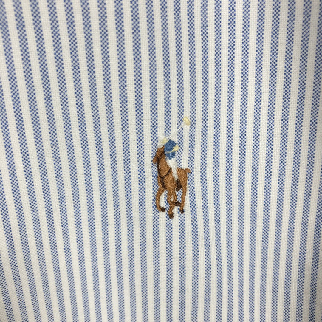 Ralph Lauren Classic Fit Short Sleeve Button Down Striped Shirt Men's XL cotton navy blue type Vintage Second Hand