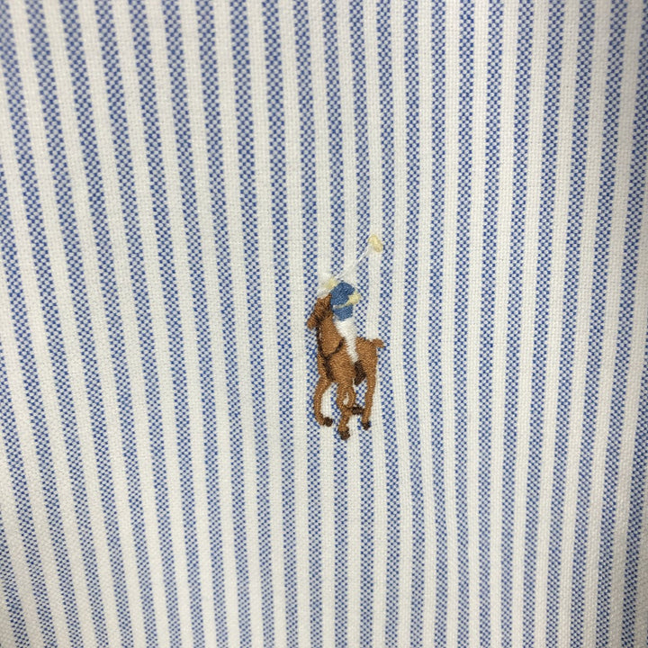 Ralph Lauren Classic Fit Short Sleeve Button Down Striped Shirt Men's XL cotton navy blue type Vintage Second Hand