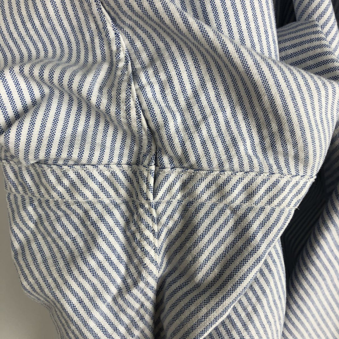 Ralph Lauren Classic Fit Short Sleeve Button Down Striped Shirt Men's XL cotton navy blue type Vintage Second Hand
