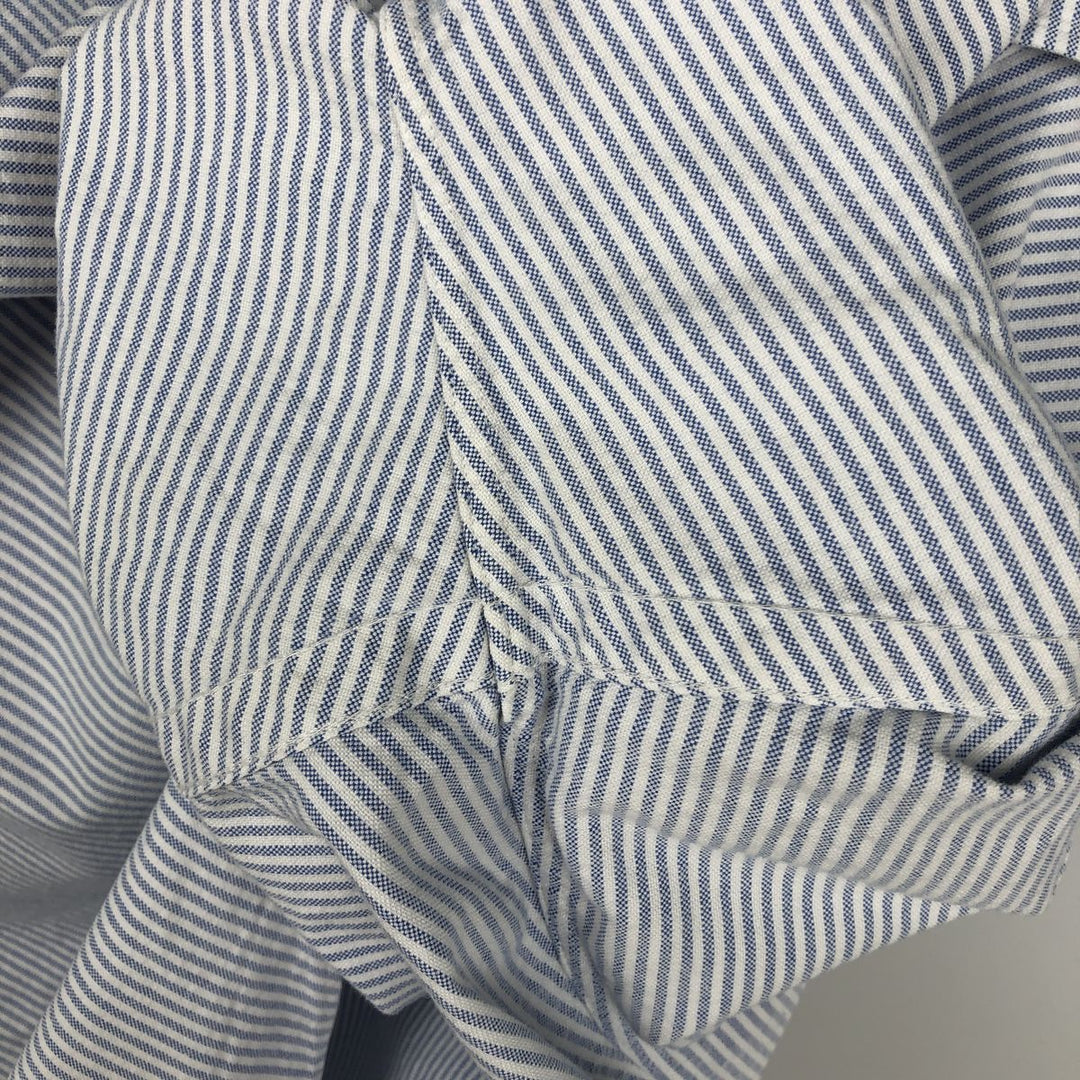 Ralph Lauren Classic Fit Short Sleeve Button Down Striped Shirt Men's XL cotton navy blue type Vintage Second Hand