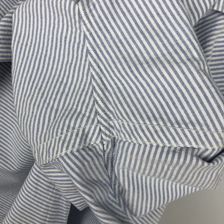 Ralph Lauren Classic Fit Short Sleeve Button Down Striped Shirt Men's XL cotton navy blue type Vintage Second Hand