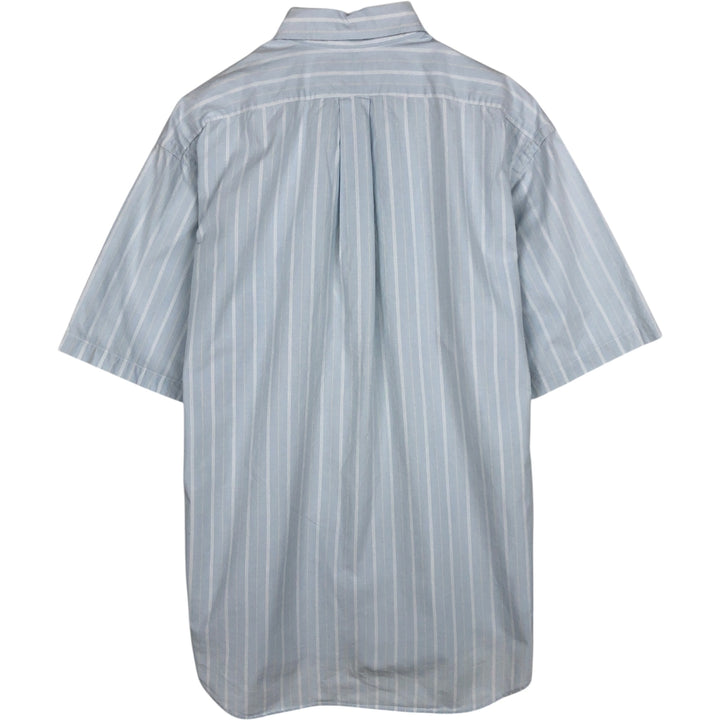 Ralph Lauren TILDEN Multi-stripe Short-Sleeve Button-Down Striped Shirt, Men's Size L (approx.) cotton Blue type light blue Vintage Second Hand