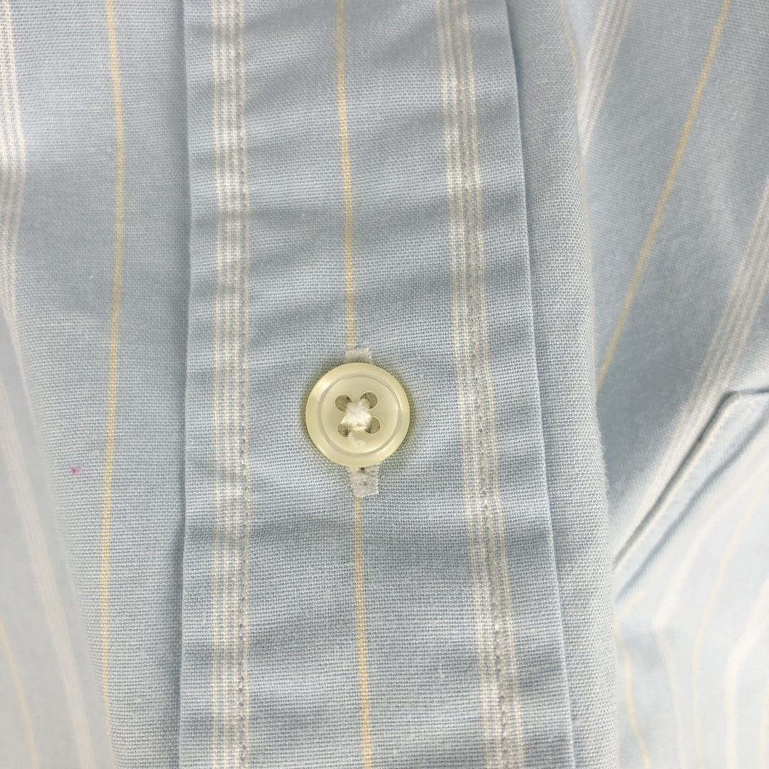 Ralph Lauren TILDEN Multi-stripe Short-Sleeve Button-Down Striped Shirt, Men's Size L (approx.) cotton Blue type light blue Vintage Second Hand
