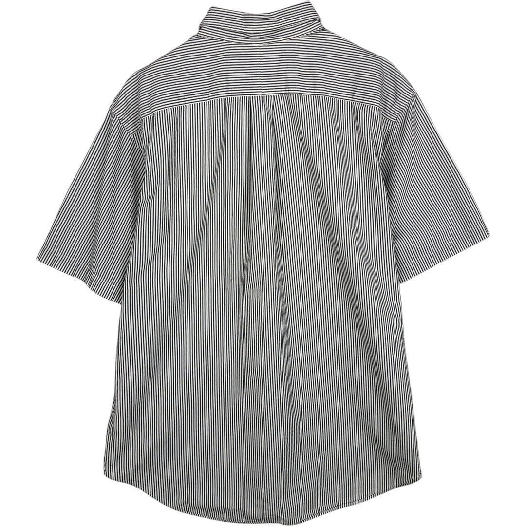 Ralph Lauren Classic Fit Short Sleeve Button Down Striped Shirt Men's XL cotton gray type Vintage Second Hand