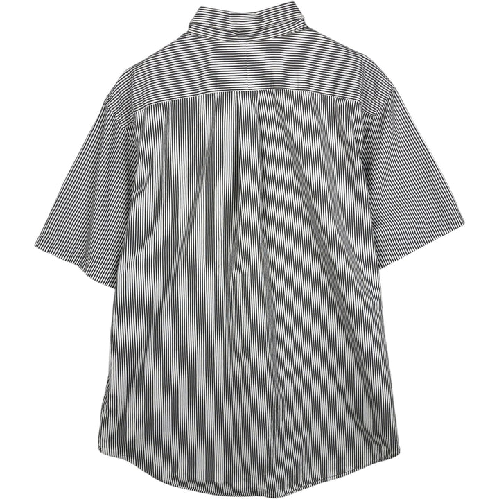Ralph Lauren Classic Fit Short Sleeve Button Down Striped Shirt Men's XL cotton gray type Vintage Second Hand