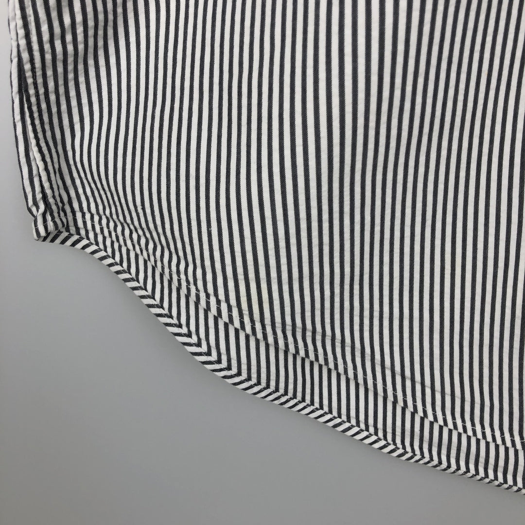 Ralph Lauren Classic Fit Short Sleeve Button Down Striped Shirt Men's XL cotton gray type Vintage Second Hand