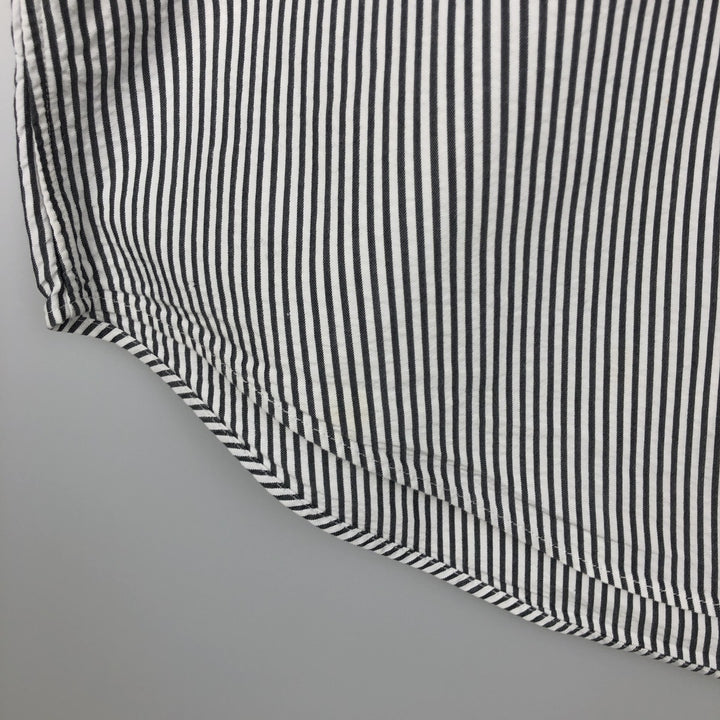 Ralph Lauren Classic Fit Short Sleeve Button Down Striped Shirt Men's XL cotton gray type Vintage Second Hand