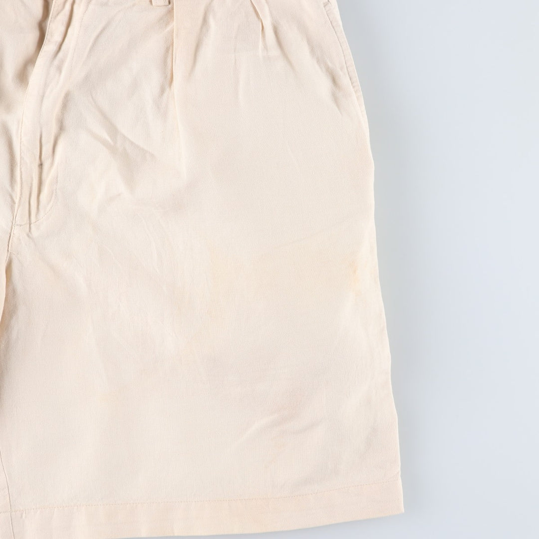 Ralph Lauren POLO by Ralph Lauren shorts, men's size W36 (approx.) linen pale white type Vintage Second Hand