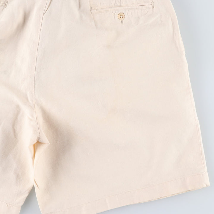 Ralph Lauren POLO by Ralph Lauren shorts, men's size W36 (approx.) linen pale white type Vintage Second Hand