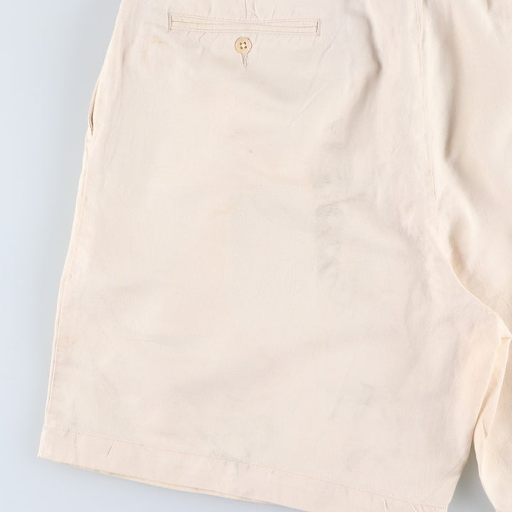 Ralph Lauren POLO by Ralph Lauren shorts, men's size W36 (approx.) linen pale white type Vintage Second Hand