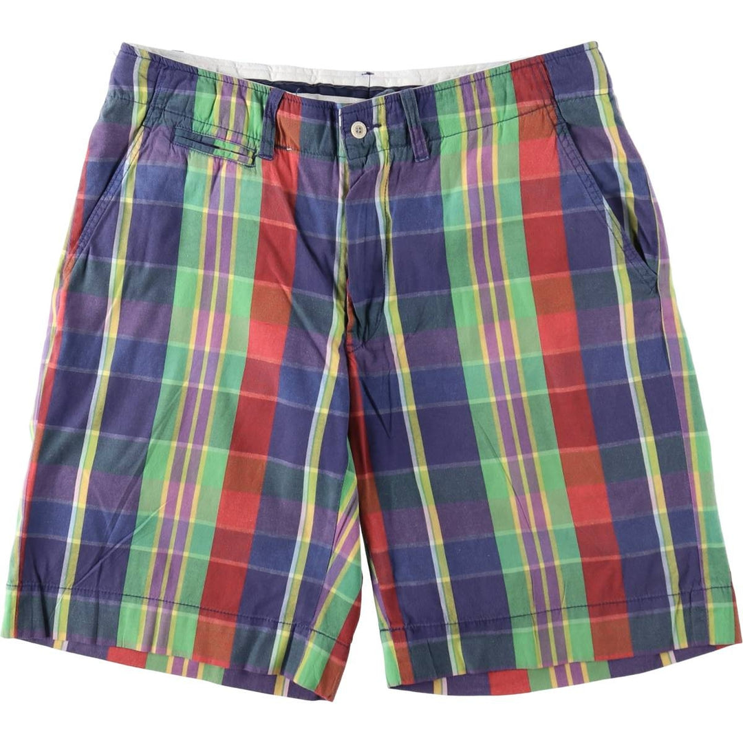 Ralph Lauren POLO by Ralph Lauren Check Pattern Cotton Shorts, Men's Size W33 (approx.) cotton multicolor Vintage Second Hand