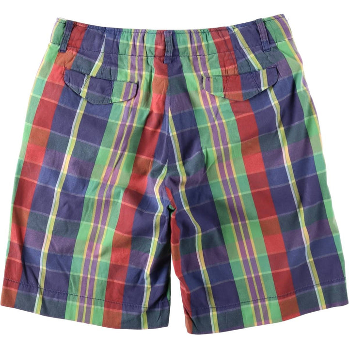 Ralph Lauren POLO by Ralph Lauren Check Pattern Cotton Shorts, Men's Size W33 (approx.) cotton multicolor Vintage Second Hand