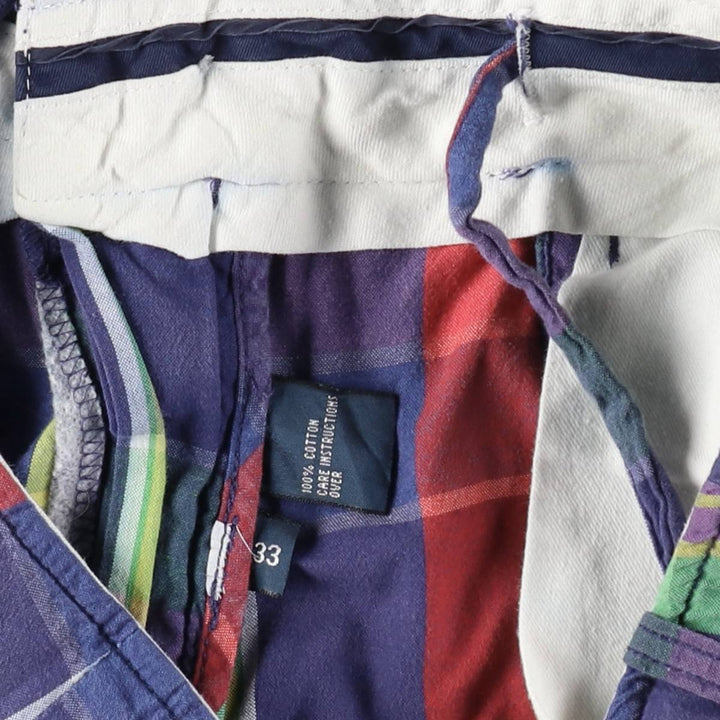 Ralph Lauren POLO by Ralph Lauren Check Pattern Cotton Shorts, Men's Size W33 (approx.) cotton multicolor Vintage Second Hand