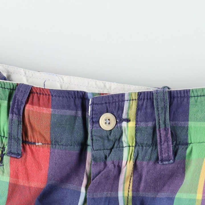 Ralph Lauren POLO by Ralph Lauren Check Pattern Cotton Shorts, Men's Size W33 (approx.) cotton multicolor Vintage Second Hand
