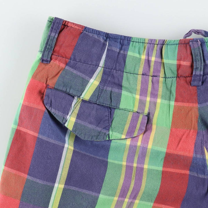 Ralph Lauren POLO by Ralph Lauren Check Pattern Cotton Shorts, Men's Size W33 (approx.) cotton multicolor Vintage Second Hand
