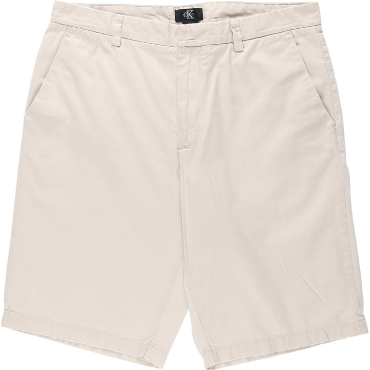 90s-00'S Calvin Klein cotton shorts, men's size W34 (approx.), vintage. cotton Beige type Vintage Second Hand