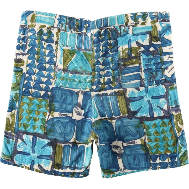 1970'S Town Craft Penney's all-over print cotton shorts, men's size M equivalent, vintage. cotton blue type Vintage Second Hand