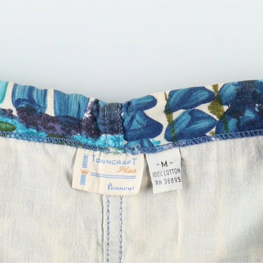 1970'S Town Craft Penney's all-over print cotton shorts, men's size M equivalent, vintage. cotton blue type Vintage Second Hand