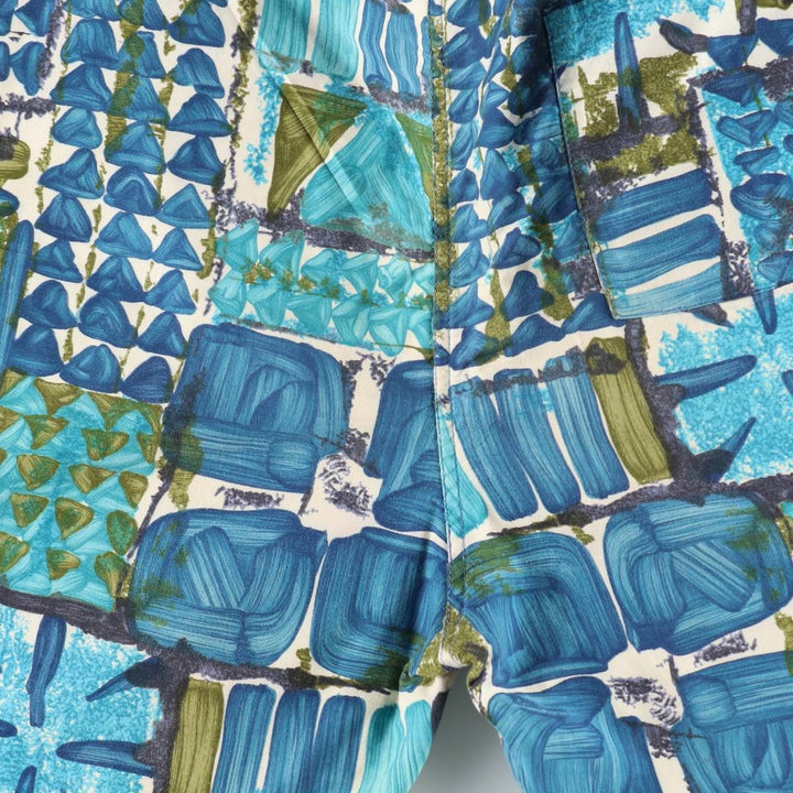 1970'S Town Craft Penney's all-over print cotton shorts, men's size M equivalent, vintage. cotton blue type Vintage Second Hand