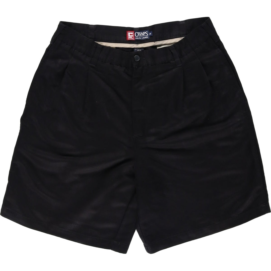 90'S Ralph Lauren CHAPS shorts, men's size W34 (approx.), vintage. Rayon black type Vintage Second Hand