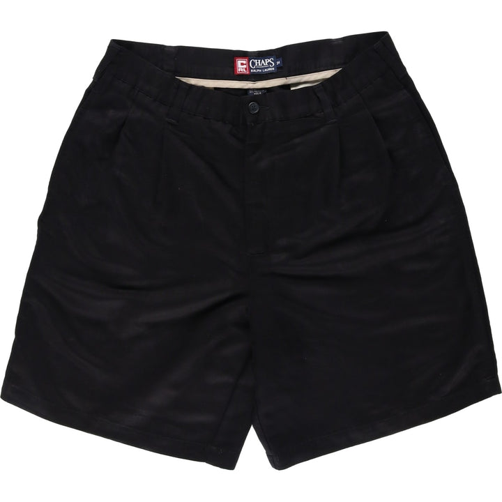 90'S Ralph Lauren CHAPS shorts, men's size W34 (approx.), vintage. Rayon black type Vintage Second Hand