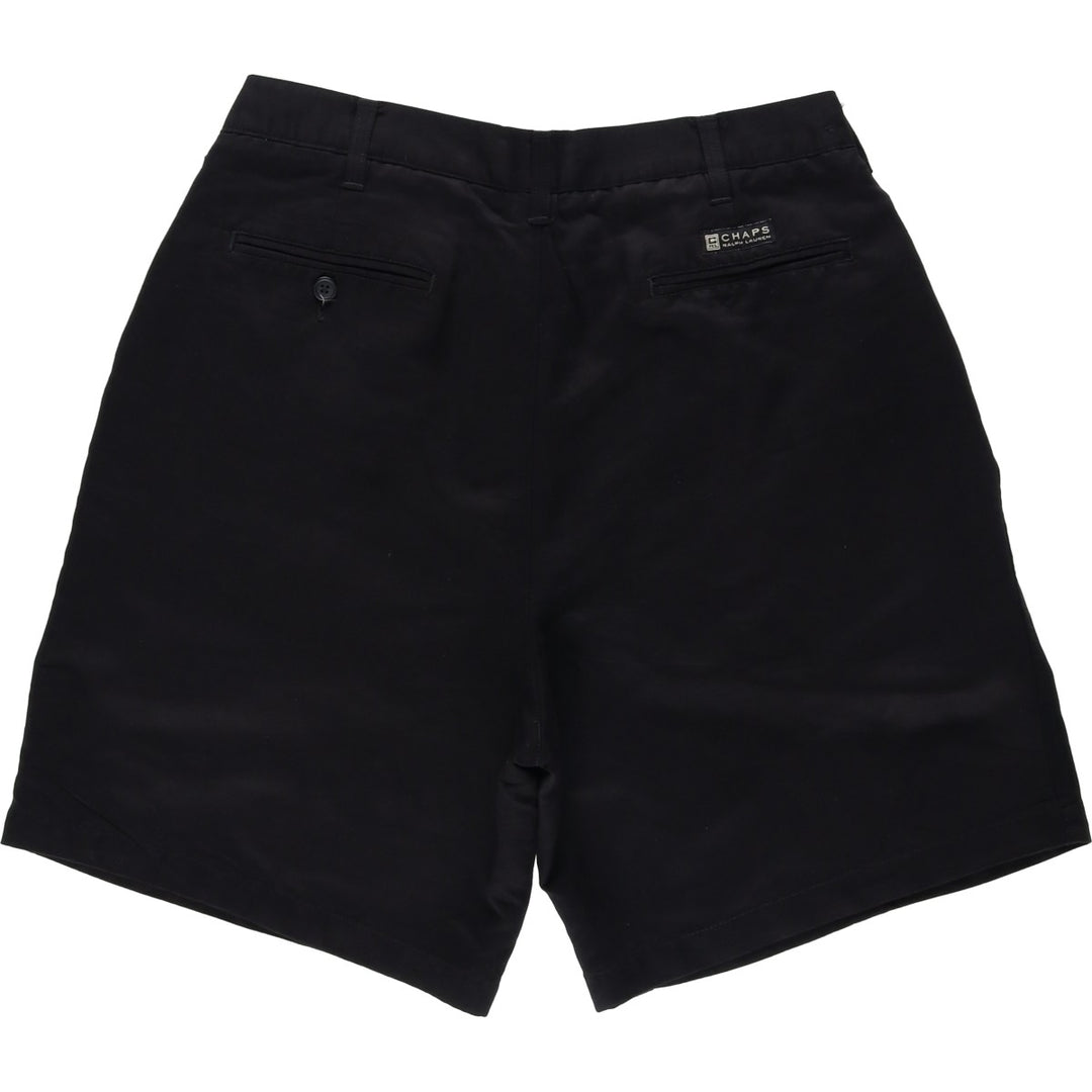 90'S Ralph Lauren CHAPS shorts, men's size W34 (approx.), vintage. Rayon black type Vintage Second Hand