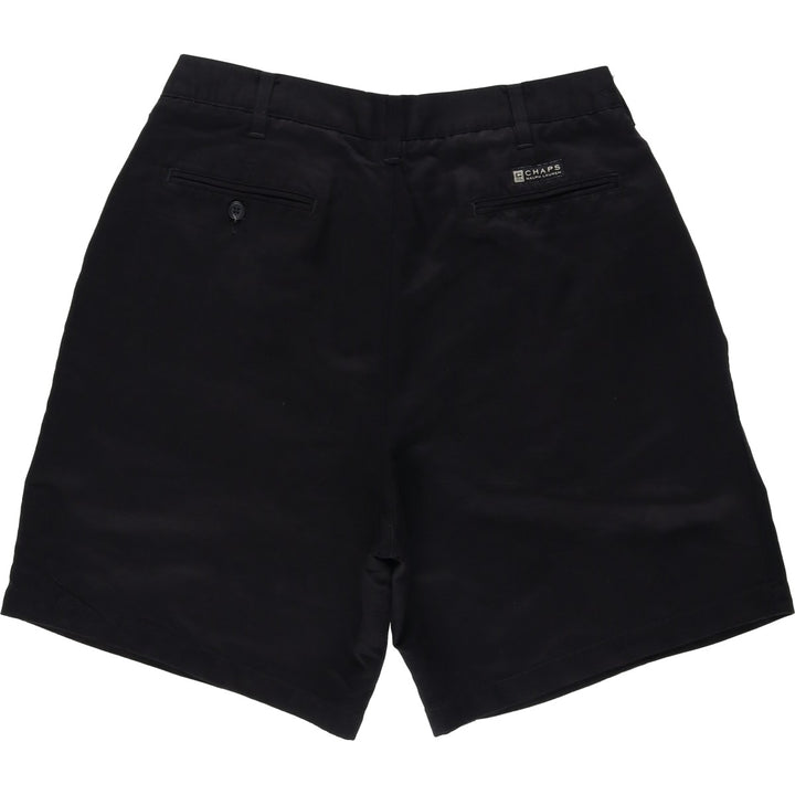 90'S Ralph Lauren CHAPS shorts, men's size W34 (approx.), vintage. Rayon black type Vintage Second Hand