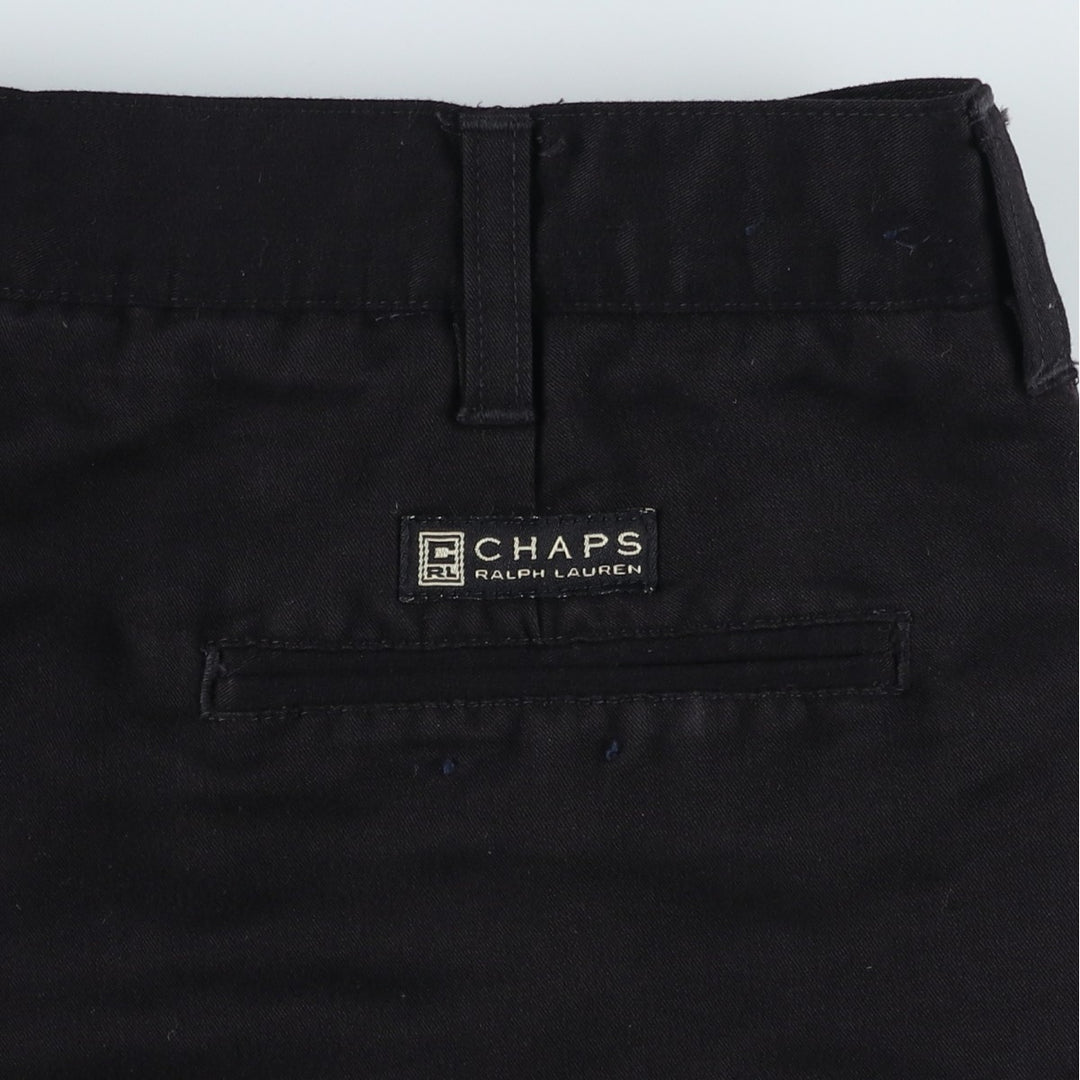 90'S Ralph Lauren CHAPS shorts, men's size W34 (approx.), vintage. Rayon black type Vintage Second Hand