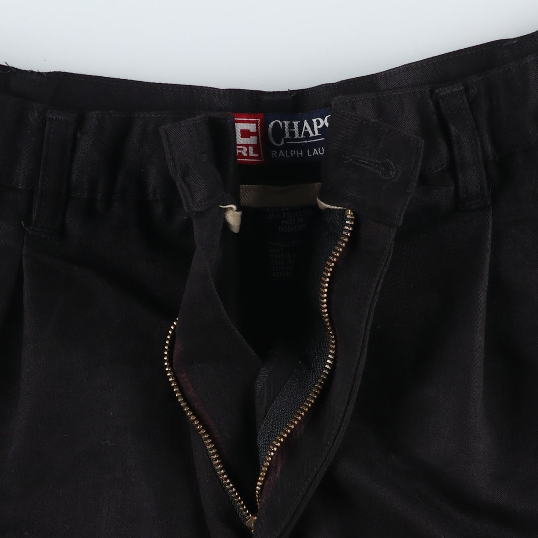 90'S Ralph Lauren CHAPS shorts, men's size W34 (approx.), vintage. Rayon black type Vintage Second Hand