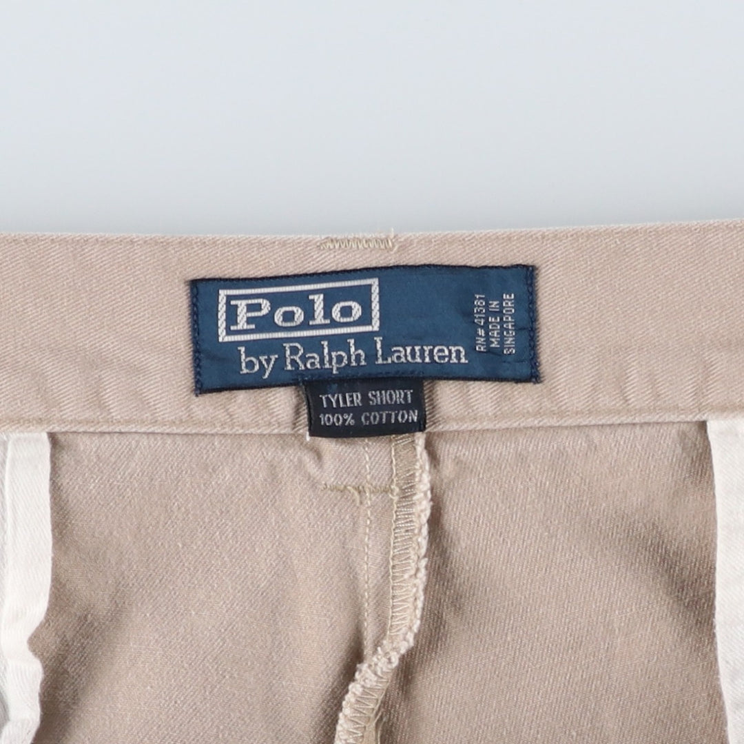 Ralph Lauren POLO by Ralph Lauren Two-Pleat Chino Shorts, Men's Size W33 (approx.) cotton Beige type Vintage Second Hand