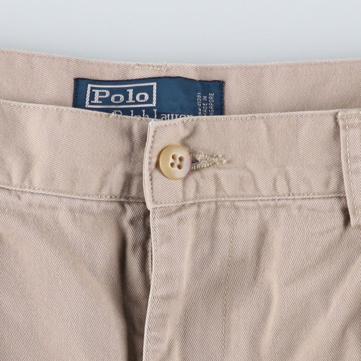Ralph Lauren POLO by Ralph Lauren Two-Pleat Chino Shorts, Men's Size W33 (approx.) cotton Beige type Vintage Second Hand