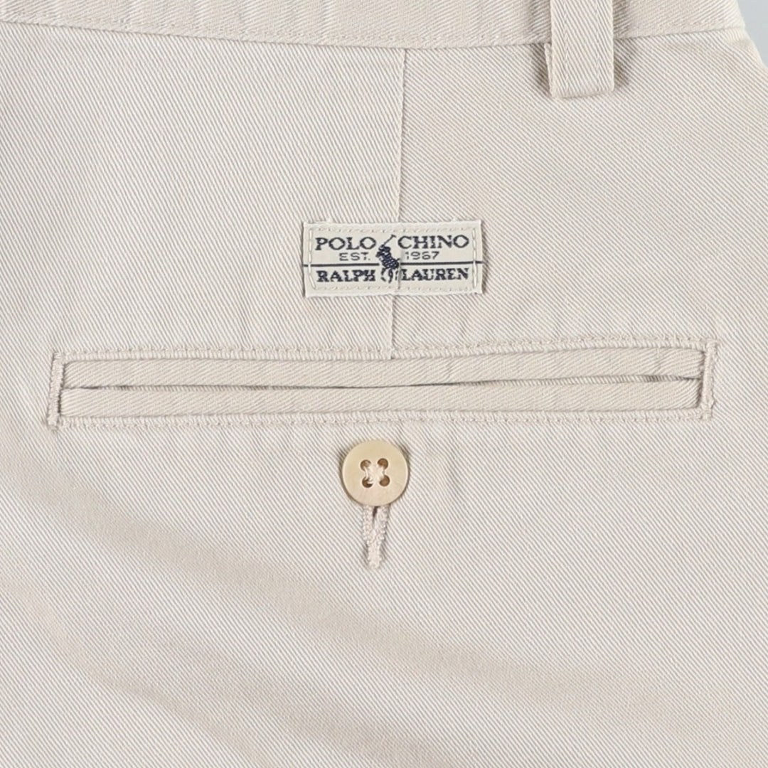 Ralph Lauren POLO RALPH LAUREN Two-pleat Chino Shorts Shorts Men's W32 equivalent cotton ivory Vintage Second Hand