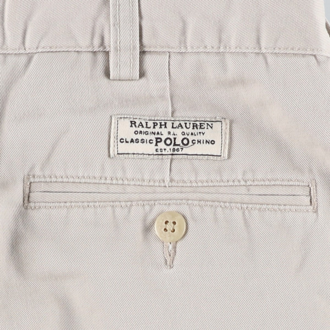 Ralph Lauren POLO by Ralph Lauren ANDREW SHORT Two-pleat chino shorts, short pants, men's size W35 cotton pale white type Vintage Second Hand
