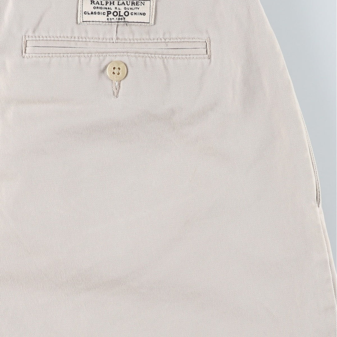 Ralph Lauren POLO by Ralph Lauren ANDREW SHORT Two-pleat chino shorts, short pants, men's size W35 cotton pale white type Vintage Second Hand