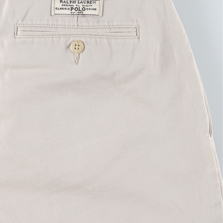 Ralph Lauren POLO by Ralph Lauren ANDREW SHORT Two-pleat chino shorts, short pants, men's size W35 cotton pale white type Vintage Second Hand